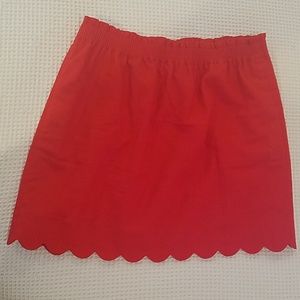 JCrew Linen/Cotton Scalloped Skirt Size 16